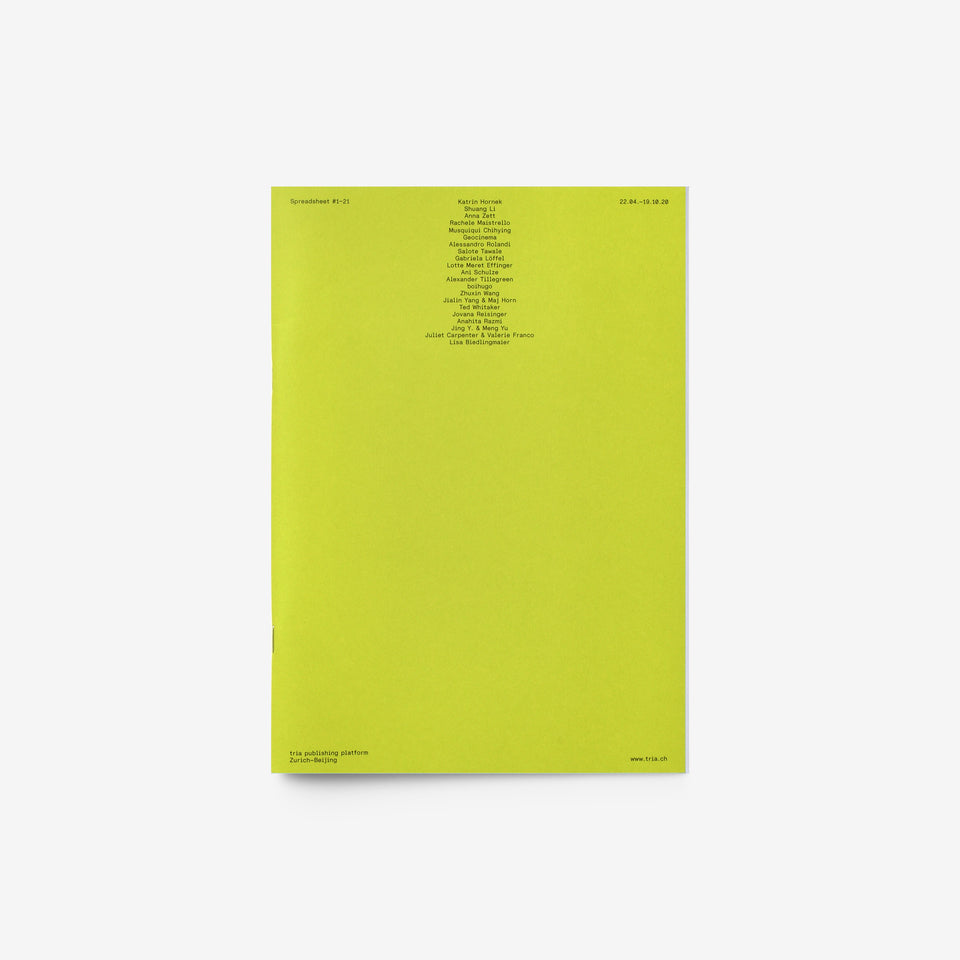 Spreadsheet #1–21 (Yellow Green)