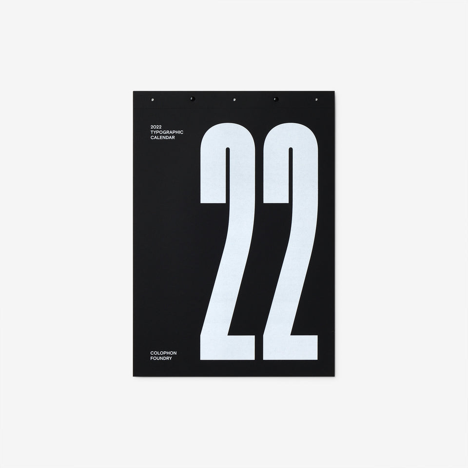 2022 Typographic Calendar