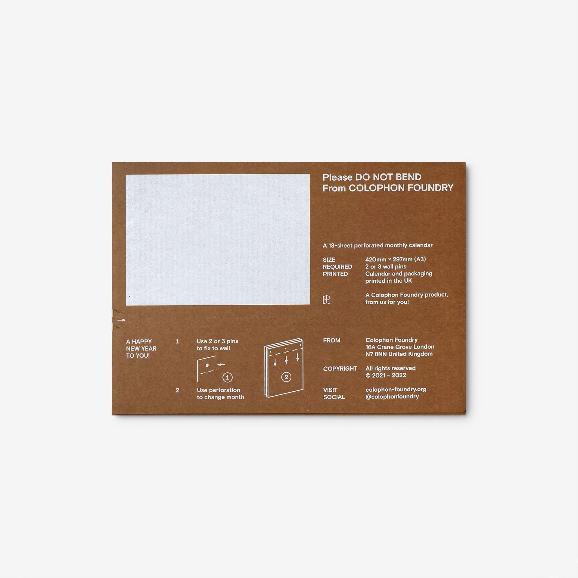 2022 Typographic Calendar